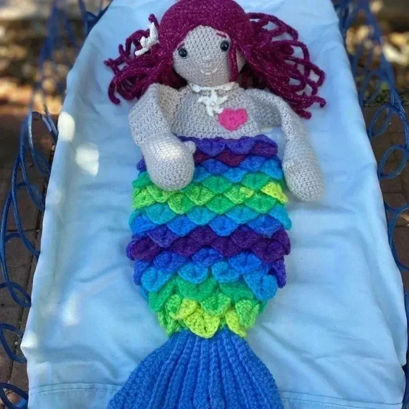 Mermaid‎ Doll, Crochet Mermaid, Little Mermaid Doll, Rag Doll - Picture 3 of 6